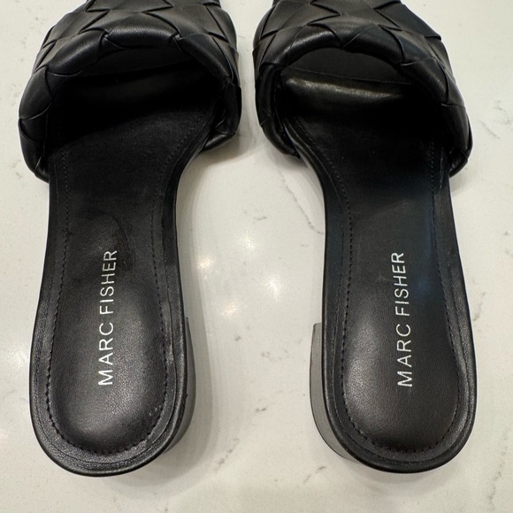 Marc Fisher Black Woven Slide Sandals Size 6.5 - Picture 7 of 7